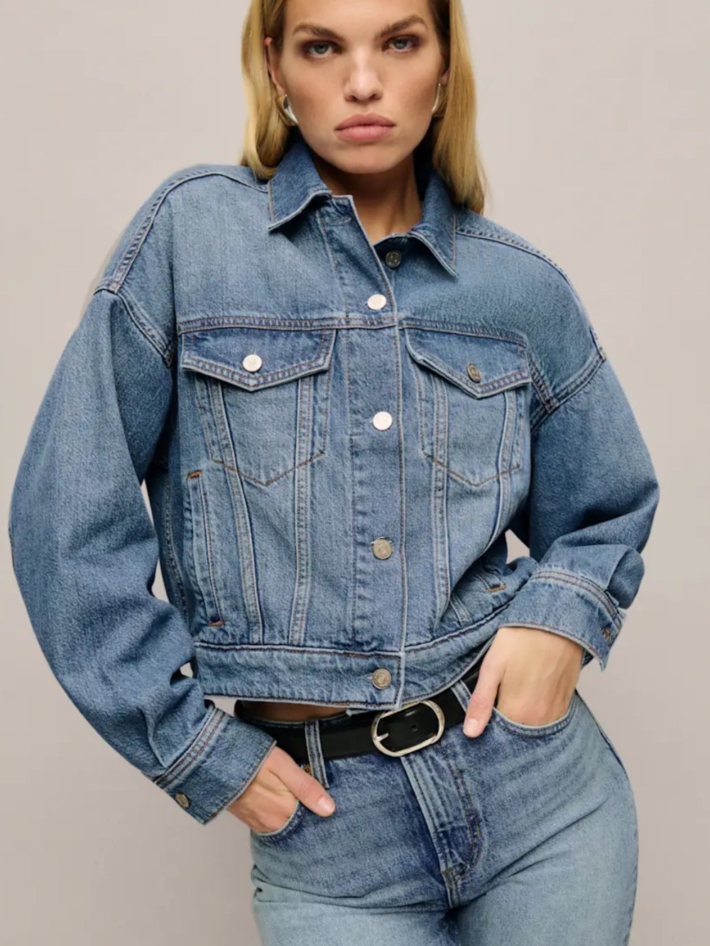 Reformation Rhodes Lived-In Denim Jacket - Picture 2 of 8